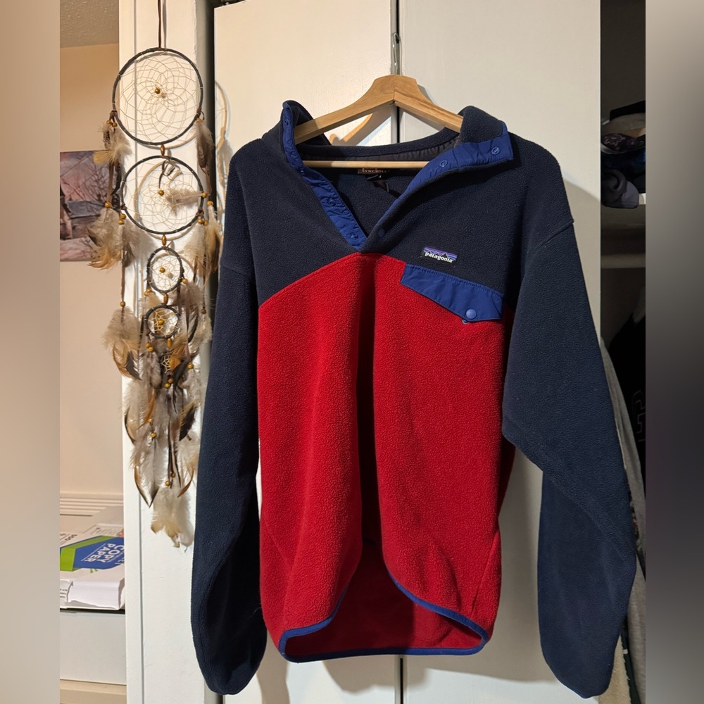 Patagonia Synchilla Red and Blue Pullover